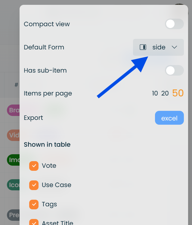 Choosing a default form from Form Studio