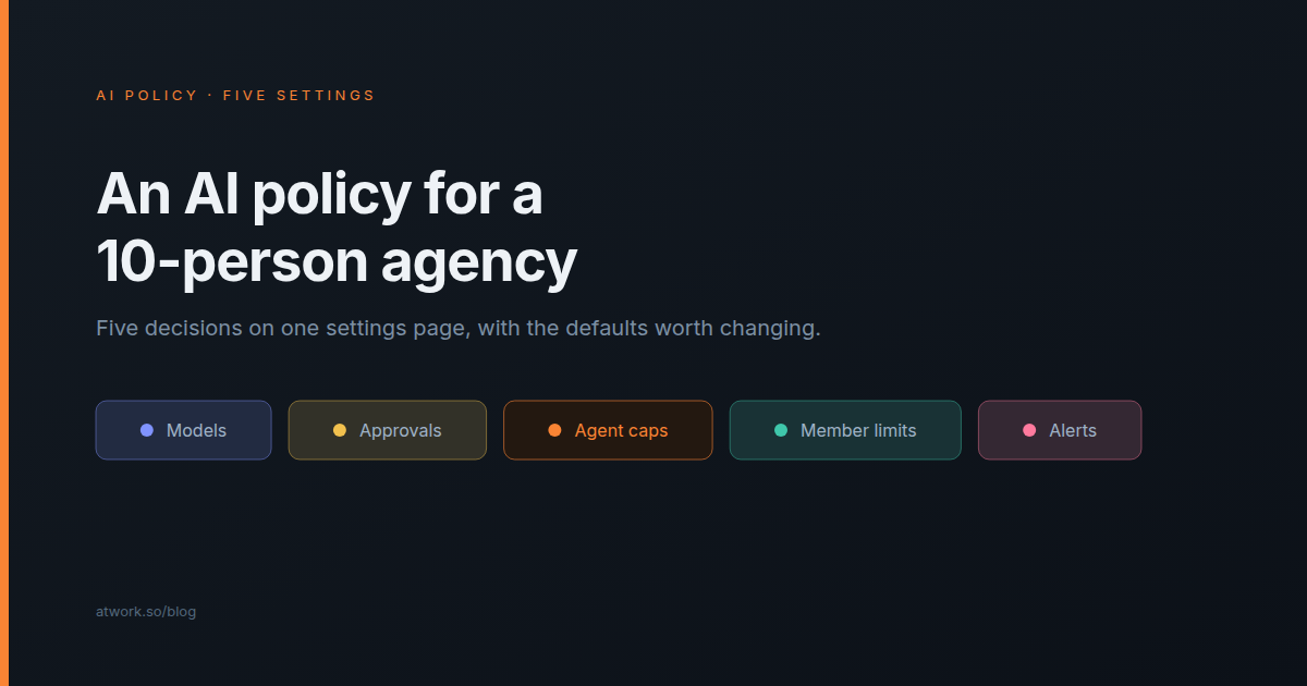 An AI Policy for a 10-Person Agency: Five Settings to Copy