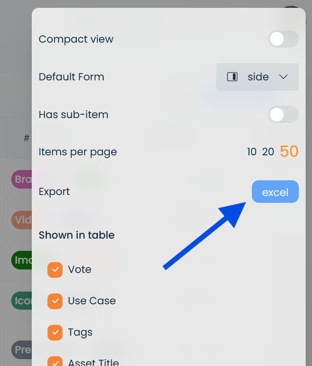Exporting a table to Excel